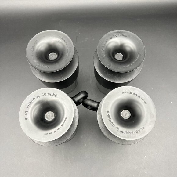 Vintage Glas-Snap by Corning Black w/ Smokey Glass Hot / Cold Beverages 5.5 in - Picture 8 of 13